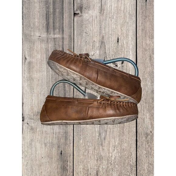 Minnetonka Slippers Womens Size 6 Brown Faux Fur Lined Fabric Britt Trapper - Picture 5 of 9